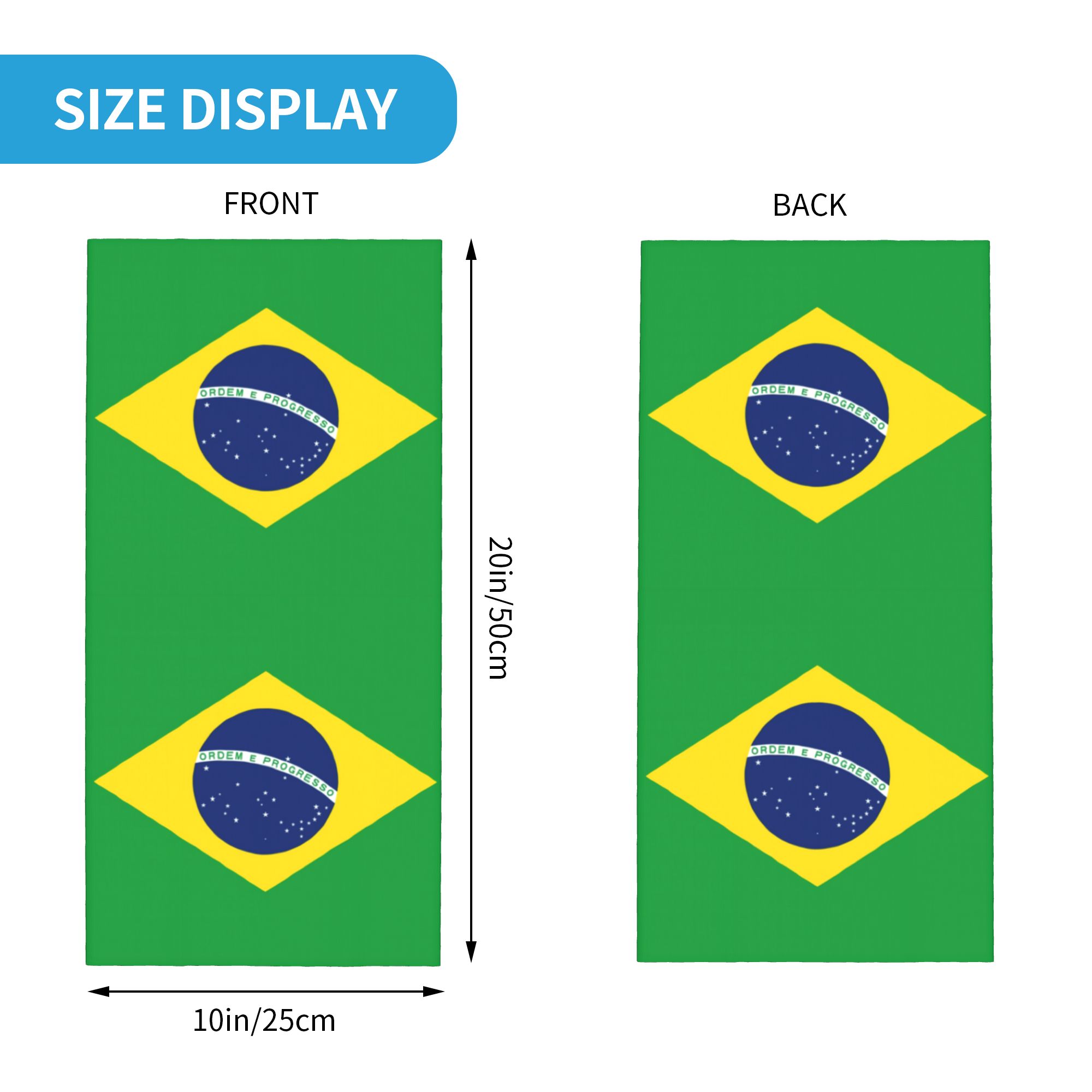 Bandana con bandera de Brasil  - Neck Gaiter Face Cover reseña y precio